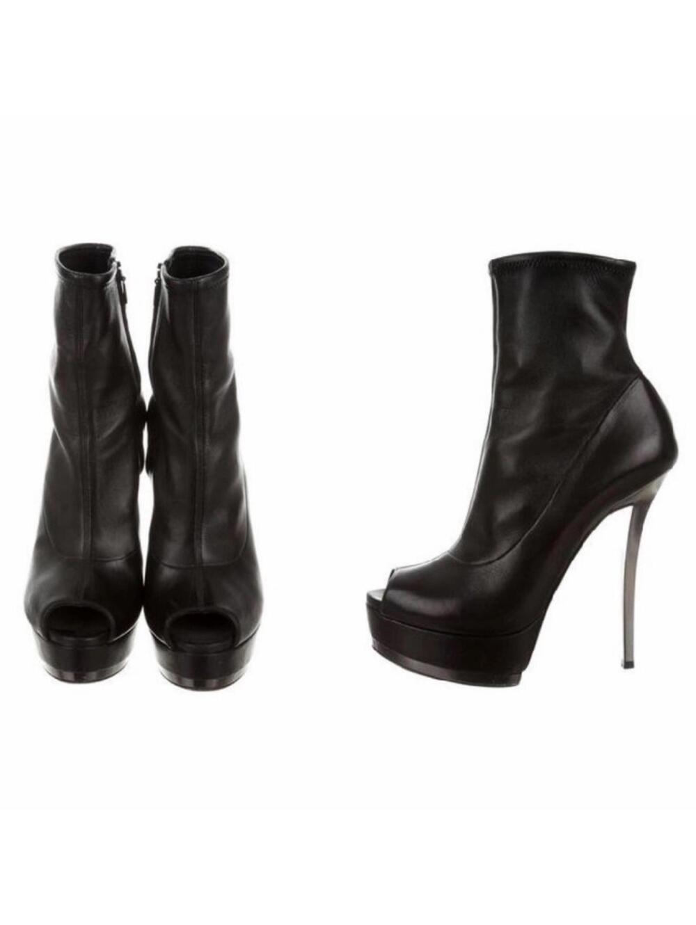 Gucci Black Peep Toe Platform Ankle Booties